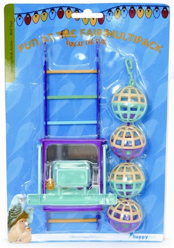 Happy pet bird toy mp bal/ladder/perch | 22x10x4 cm