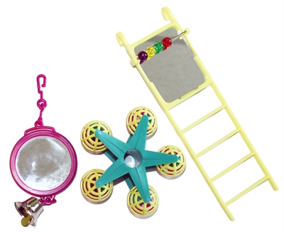 Happy pet bird toy | spiegel/ladder/carousel 20x9x4 cm