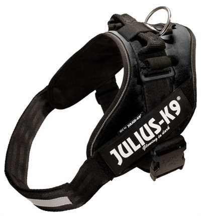 Julius k9 idc power-harnas tuig voor labels | zwart, maat 1 (66-81 cm)