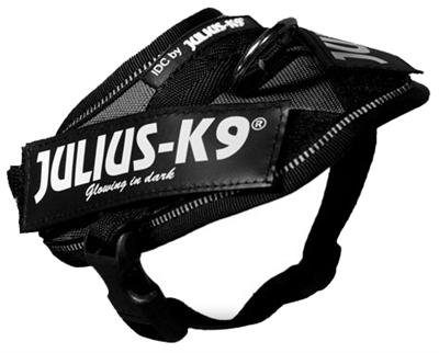 Julius k9 idc power-harnas zwart | baby 2/35-43 cm