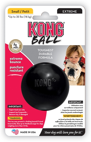 Kong extreme rubber bal zwart | small 6,5x6,5x6,5 cm