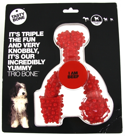 Tasty bone trio bone beef | 18x12x5 cm hondenkauwspeelgoed