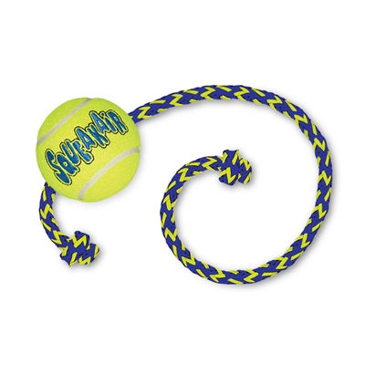 Kong squeakair bal met touw geel/blauw | 52x6,5x6,5 cm