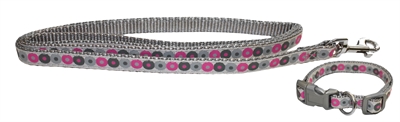 Little rascals puppy halsband met lijn roze | 22,5-36 cm