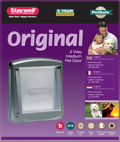 Petsafe hondenluik medium zilver / tranparant