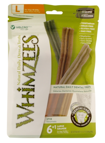 WHIMZEES Kauwsticks STIX Vegetarisch natuurlijk | Verwijdert tandplak & stimuleert tandvlees - Naturel - 6+2 stuks