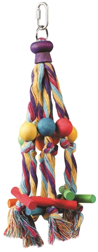 HAPPY PET Papegaaienspeelgoed Octopus Assorti Veilig, duurzaam hout en touw voor uren speelplezier - Assorti - One-size