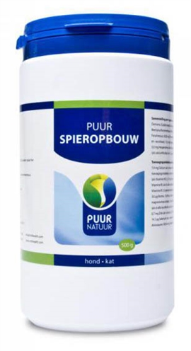 PUUR NATUUR Aanvullende diervoeding Muscle Mass - Ondersteunt spieropbouw, meer kracht & uithoudingsvermogen, met MSM & glucosamine - 500 g