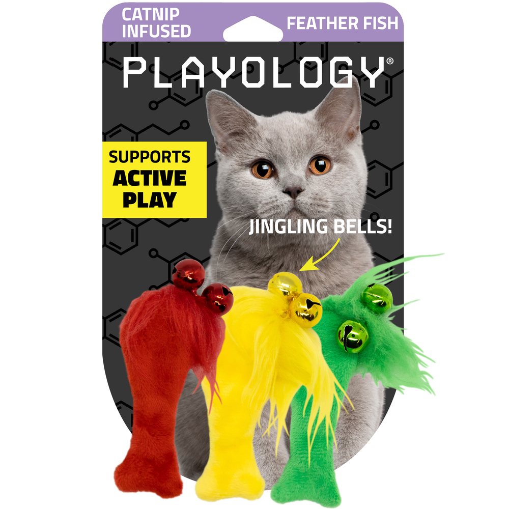 Pouncing Feather Fish 3-pack