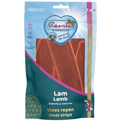 RENSKE Vleesrepen Gezonde Beloning Lam 97% - 100% natuurlijk - 100 g