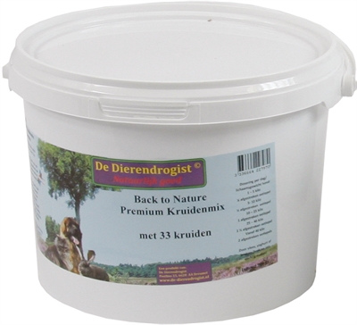 DIERENDROGIST Kruidenmix voor hond Back to Nature Premium 33 kruiden - Ondersteunt spijsvertering en stofwisseling - 900 g