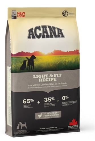 ACANA Hondenvoer Dog Light & Fit Ondersteunt gezond gewicht, 65% dierlijke ingrediënten, Graanvrij - 11,4 kg