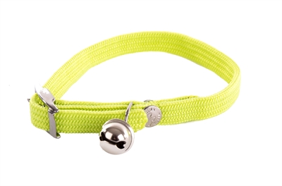 MARTIN Kattenhalsband Elastisch Nylon Veiligheidsrek met Belletje - Groen - 30x1 cm