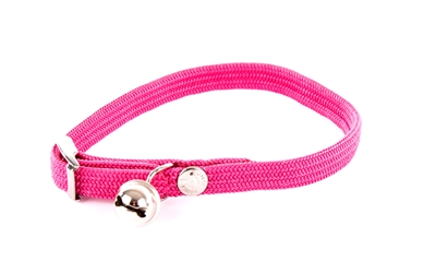 MARTIN Kattenhalsband Elastisch Nylon Rekbaar Belletje - Roze - 30x1 cm