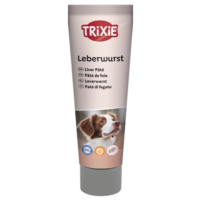 TRIXIE Leverworstpaté PREMIO In tube, laag zout & kruiden, glutenvrij zonder toegevoegde suikers - 110 g