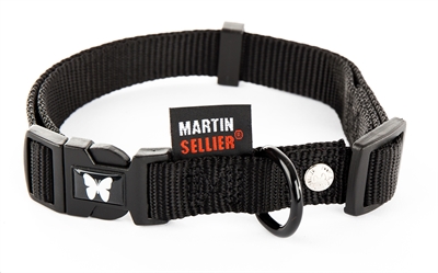 MARTIN Halsband Verstelbaar Nylon 36kg trekbestendig met kliksluiting - Zwart - 20-30 cm (XS)