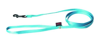 MARTIN Hondenriem Nylon Comfort - Musketonhaak en comfortabele grip - Turquoise - 1x120 cm (XS)
