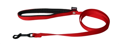MARTIN Hondenriem Nylon Comfortabele grip, snel bevestigende musketonhaak, duurzaam - Rood - 1,6x120 cm S