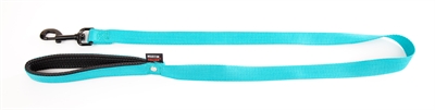 MARTIN Hondenriem Nylon Comfortabele grip met musketonhaak - Turquoise - 120x1,6 cm (S)