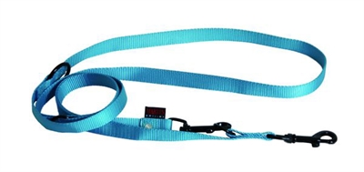 MARTIN Hondenriem Multipurpose Nylon Verstelbaar 3-lengtes, Musketonhaak - Turquoise - 2x200 cm