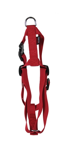 MARTIN Hondentuig Basic Nylon Stevig met kliksysteem - Rood - 35-50 cm (Maat S)