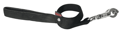 MARTIN Hondenriem Basic Nylon Stevig met musketonhaak - Zwart - 1,6x120 cm (Maat S)