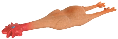 TRIXIE Latex Kip Kauwspeelgoed met Piep, Tanden- & Tandvleesverzorgend - Oranje/
