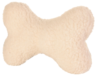 TRIXIE Pluche bot Lamsvacht-look met pieper, zacht knuffelspeelgoed - Crème - 20 cm