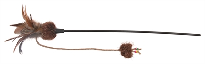 TRIXIE Kattenhengel Vlinder en Bal Interactief met veren & kralen - Multikleur - 54 cm