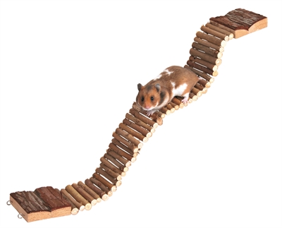 TRIXIE Nature Hangbrug Ladder Buigbaar hout - Dubbele bevestiging - Naturel - 55x7 cm