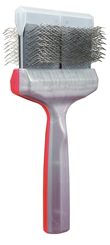 ACTIVET Hondenborstel Mega Undercoater Duo Zapper/Grabber 2-zijdig ontklit & verwijdert onderwol - Rood/Zilver - One-size