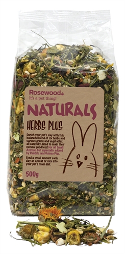 NATURALS Knaagdieraanvulling ROSEWOOD Rijke Kruidenmix Met peterselie en pepermunt - Traktatie voor konijn en cavia - 500 g