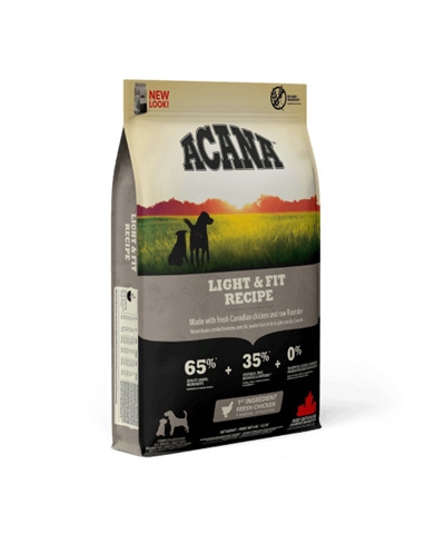 ACANA Hondenvoer Light & Fit Ondersteunt Gezond Gewicht, 65% Vers Vlees, Graanvrij - Naturel - 6 kg
