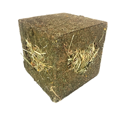 NATURALS Knaagkubus Ik Hou Van Hooi - Gedroogd weidehooi & goudsbloem, Vulbaar - Naturel - 20x20x20 cm