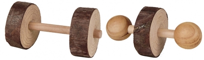 TRIXIE Halter Hout Natural Living Knaag- & Speelset 2 stuks - Naturel - 9x4,5 cm