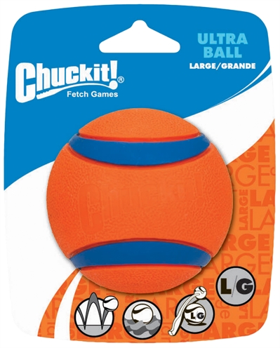 CHUCKIT Hondenbal Ultra Bal Hoge stuiteractie, duurzaam natuurlijk rubber, drijft op water - L 7 cm