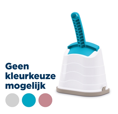 IMAC Kattenbakschep Romeo Effectief filtert grit zonder verlies | Houder met afneembaar opvangbakje - Assorti - 17,5x11x28 cm