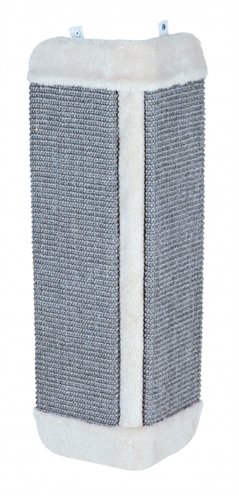 TRIXIE Krabplank Hoekmodel - Beschermt muur, sisal & pluche, met kattenkruid - Grijs - 32x60 cm