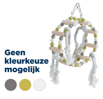 ZOLUX Vogelschommel Houten wiel met kralen speeltje tegen verveling - Assorti - 18x6x22 cm