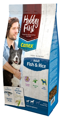 HOBBYFIRST CANEX Hondenvoer Adult Fish & Rice Licht verteerbaar, hypoallergeen & tarweglutenvrij - 12 kg