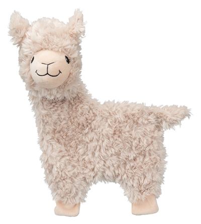 TRIXIE Hondenspeelgoed Lama Pluche zacht met ritselfolie - Wit - 40 cm