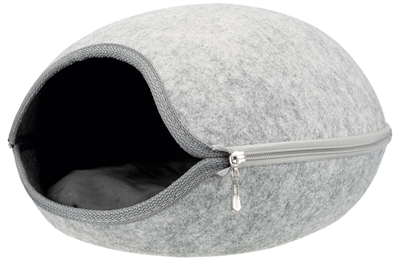 TRIXIE Katteniglo RELAX IGLO LUNA Vormvast, isolerend & opbergbaar (ritssluiting) - Lichtgrijs - 44x38x26 cm