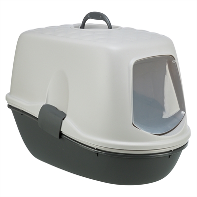 TRIXIE Overdekte kattenbak BERTO Zeefsysteem, Actief koolstoffilter, Easy-Click sluiting - Grijs - 59x39x42 cm