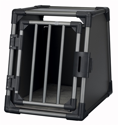 TRIXIE Vervoersbox auto Aluminium S Zeer stevig, afgeschuinde kanten, veiligheidssluiting - Grafiet - 48x56x61 cm