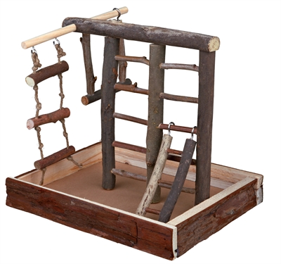 TRIXIE Speelplaats Natural Living Hout Veel speelattributen & schommel - Houtkleur - 28x22x25 cm