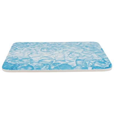 TRIXIE Koelplaat Ijsblokjesmotief Keramische koelsteen voor konijnen & knaagdieren - Blauw - 28x20 cm