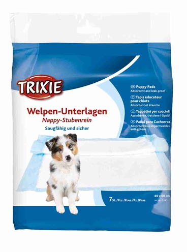 TRIXIE Puppypads Nappy Zindelijkheidsmatjes | Natuurlijke celstof, sterk absorberend, rand tegen doorlekken - Naturel - 60x40 cm (7st)