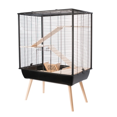 ZOLUX Knaagdierkooi Neo Cosy Large 3 verdiepingen op pootjes, ruim - Zwart - 78x48x80 cm