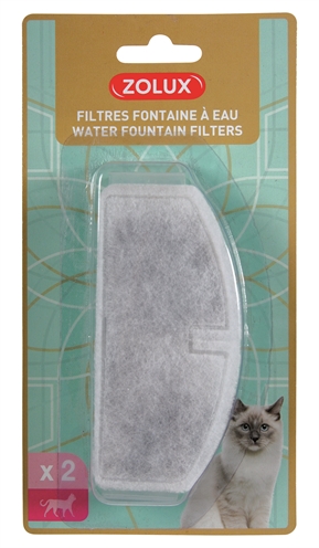 ZOLUX Filter voor drinkfontein Vervangend filter schoon & helder water zonder smaak of geur - 2 st