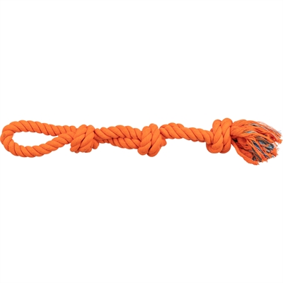 TRIXIE Werp Flostouw 3-knoop gebitverzorgend met lus - Oranje - 60 cm